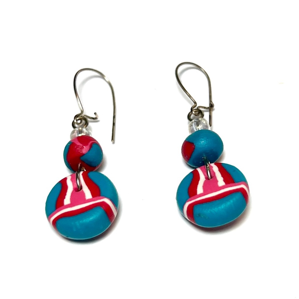 Colorful beaded pierced earrings